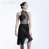 Top Quality Black Sequin Lace and Mesh Ballet Lyrical Dress for Girls and Women Contemporary Dance Costumes 1961112123