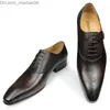 Geklede Schoenen Geklede Schoenen Luxe Heren Business Echt Leer Mode Bruiloft Oxfords Lace-up Spitse Neus Zwart Groen Koffie Brogues Z230706