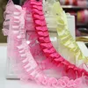 Vintage Ruffle satin Lace Edge Trim Pleated Ribbon Fabric Hem 2 16''Width2898