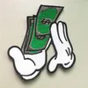 Funny Money In Hands Embroidery Patch Iron On Clothing DIY Applique Embroidery Accessory Patch Badge Whole 241Z