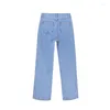 Jeans da donna Primavera Autunno Moda Denim in cotone per donna 2023 Vita alta Foro blu Office Lady Casual Donna K275