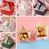 Scatole per confezioni regalo in nastro di seta perlato Scatole per confezioni regalo Gem Tower Bronzing Candy Box Matrimonio Baby Shower Confezione regalo Scatole per imballaggio al cioccolato TH0977