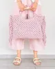 Borse per la spesa Crochet boho chic Borsa da spiaggia con frange estive Borsa Macrame Tote Borsa da mercato blu beige Stile vintage 230701