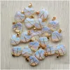 Charms naturliga stenhjärta kristall agatpärlor hänge handgjorda trådguldfärg inslagna för smycken markering droppleverans fynd c dhpxt