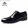 Chaussures habillées Phenkang hommes chaussures formelles en cuir véritable Oxford chaussures pour hommes robe italienne lacets de mariage en cuir chaussures d'affaires Z230703