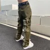 Pantalons pour hommes Streetwear Femmes et hommes Couteau déchiré Jeans brodé droit lâche jambe large hip hop cool mendiant pantalon harem 230703