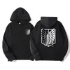 Hoodies masculinos moletons Japão anime Attack on Titan masculino outono casual pulôver moletom com capuz moda hip hop moletom roupas 230703