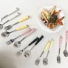 Dinnerware Sets Creative Cartoon High Color Value Stainless Steel Panda Tableware Children Cute Portable Spoon Fork Set