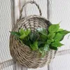 Planters Pots Garden Wall-mounted Flower Pot Handmade Rustic Flower Pot Basket Rattan Plant Basket Storage Container R230614