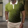 Polos Masculinos Camisas Polo Masculinas Camisas de Golfe Xadrez Turndown Camisetas com Estampa 3D Streetwear Manga Curta com Botões Botões Moda Roupas Blusa Casual Top 230703