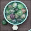 Stone 20mm naturliga lösa pärlor Amethyst Rose Quartz Turquoise Agate 7chakra DIY Icke-porös rund bollyoga helande guider Meditation Dhu3h