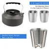 Camp Kitchen Camping Cookware Portable Pot Pan Cup Teaport Set Folding Outdoor Cooking Hiking Picnic Tableware Tool Travel Equipment Drop 230701