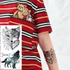 Temporary Tattoos 100Pcs Kids Temporary Tattoo Wholesales Animal Wolf Panada Mermaid Cat Butterfly Flower Heart Sticker Body Arm Girls Toterm 230701