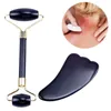 Massagem Stones Rocks Jade Roller Gua Sha Massage Kits Anti-Aging for Eye Puffiness Treatment Skin Tightening Rejuvenate Face Neck Slimming Massager 230701