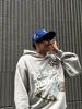 Herrtröjor Amerika street trasig planet gotiskt mönster tryck hoodie streetwear överdimensionerade casual pullover y2k män kvinnor 859