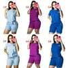 Designer Tracksuits Women Summer Fashion Casual Two Piece Set Checkered Triangle Print Kort ärm och shorts 2 Piece Outfits