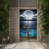 Sheer Curtains Japanese Door Curtain Moon Night Partition Kitchen Doorway Decorative Drapes Cafe Lzakaya Entrance Noren Hanging HalfCurtain 230701