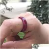 Band Ringe Mode Jade Ring Schmuck Geschenk Glas für Frauen Schwarz Weiß Rot Grün Blau Rose Karneol Schwanz Drop Lieferung dh2pc