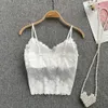 Camis Women Spaghetti Straps Tanks and Camis Urban Flowers Corset Bustier Crop Top Slim Lace Camisole Summer Clothes Dropshipping
