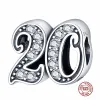 Breloques en argent sterling 925 pour perles de bijoux pandora Bracelet Perles Age Lettre Série Charm Set Pendentif