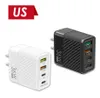 36W universal 4 portas USB carregador de parede QC3.0 PD 20W USB 3.1A tomada de carga rápida para iPhone Samsung S23 Xiaomi