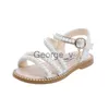 Sandals Summer Girls Shoes Bead Mary Janes Flats Fling Princess Shoes Baby Dance Shoes Kids Sandals Children Wedding Shoes Pink D238 J230703