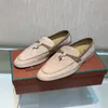 Women's Shoes Fashion Loafer Summer Charms Walk Leather Loafers Classic Boat Shoes Italy Pendant Original Box Comfortable Real Photos