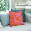 Kussen Roze en Rood Oranje Wave Machine Abstract Retro Swirl Pattern Throw Christmas Covers Child