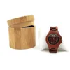 Pudełka do przechowywania pojemniki naturalne bambusowe pudełko zegarek na rękę biżuteria drewniany uchwyt męski kolekcja gablota Drop Delivery Home Garden House Dh8Hb