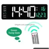 Desk Table Clocks Led Large Display Wall Alarm Remote Control Temp Date Week Power Off Memory Clock Wall-Mounted Dual Alarms Drop Dhgvr