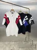 Embroidery Color Blocking Women Men T Hip Hop Tees Casual Cotton Shirt