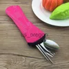 Dinnerware Sets Portable Tableware Bag Cutlery Storage Bag Travel Packaging Storage Box Picnic Fork Spoon Knife Pouch Bag (Without Tableware) x0703