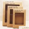 Packing Boxes White Black Kraft Paper Box With Window Gift Cake Packaging Wedding Birthday Favors Container Pvc Windows Drop Deliver Dhlqi