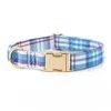 Collars Summer Plaid Dog Collar Cane Personalizzato Collare Collare con guinzaglio abbinato