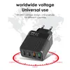 36W universal 4 portas USB carregador de parede QC3.0 PD 20W USB 3.1A tomada de carga rápida para iPhone Samsung S23 Xiaomi