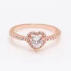 Love Rose Gold CZ Diamond Pierścień z 3 kolorami zestaw Fit Holiday Luksusowe marki weselne biżuteria zaręczynowa dla kobiet dziewcząt