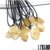 Colliers Pendentifs Pierre Minérale Naturelle Améthystes Collier En Cristal De Citrine Jaune En Gros Drop Delivery Bijoux Pendentifs Dhkqd