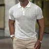 Polo da uomo Polo da uomo Summer Stripes T-shirt manica corta Casual Business Button Top Tee Fashion Polo Abbigliamento uomo 230703