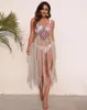 Costumi da bagno da donna Abito da spiaggia da donna Tassel Tunica lavorata a maglia all'uncinetto Cover Up Costume da bagno Copricostume da donna Costumi da bagno 2023