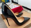 Sapatos de Salto Alto Couro Verdadeiro Sexy Dedos Pontudos Feminino Nude Preto Couro envernizado Sapato de Casamento