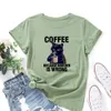 T-shirts kara kedi kahve çünkü cinayet yanlış evcil hayvan gömlek kadınlar kısa kollu pamuk tişört yaz grafik tişört kadın giysileri