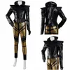 Crudelia diavolo costume cosplay cappotto pantaloni abiti festa di carnevale di Halloween Suit246O