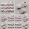 Charmes Naturel Rose Quartz Pierre Coeur Pendentifs Fit Collier Fabrication de Bijoux Drop Delivery Résultats Composants Dhpet