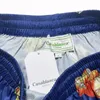 Heren Shorts Whiskey CASABLANCA Zijden Shorts Mannen Vrouwen Hoge Kwaliteit Trekkoord Strand Shorts Rijbroek 230701