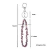 Nyckelringar Fashion Natural Stone Chip Beads Nets Fluorite Amethyst Rose Crystal Quartz Keychain Bag Car Hanging Charms Drop Delivery J Dhyji