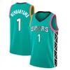 2023 New Basketball Jersey San Antonio''Spurs'' Heren Jeugd Kids 1 Victor Wembanyama Jeugd rood 9649