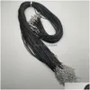 Chains Black 2Mm Wax Rope Lobster Clasp Necklace Lanyard Jewelry Pendant Cords 100Pcs/Lot Making Acc Drop Delivery Necklaces Pendants Dhccb