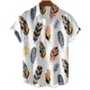 T-shirts pour hommes Mode Hommes Chemises hawaïennes Plume Graphique Manches Surdimensionnées Vêtements Tops Court Casual Bord De Mer Vêtements D'été VACANCES Harajuku 230703