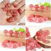 Stone 20Mm Mini Watermelon Red Glass Mushroom Plant Statue Ornament Carving Home Decoration Crystal Polishing Gem Drop Delivery Jewel Dhgmz