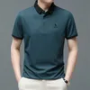 Erkek Polos Hazzys Polo Gömlek Kore adam golf gömlek yaz çizgili baskı düğmesi giyim iş erkek sokak kıyafeti kısa kollu tshirt 230703